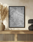 Poster - Map of Zaragoza (Spain) in gray vintage style