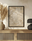 Poster - Map of Zaragoza (Spain) in sepia vintage style