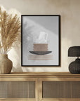 Poster - Dishes and vase in gray