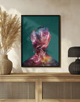 Plakat - Frida floral silhouette portrait