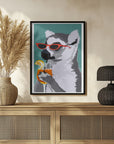Poster - Jugdy Lemur with Drink