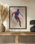 Plakat - Watercolor Soccer Player