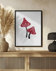 Poster - Iced mushrooms in red