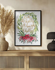 Plakat - Floral wreath deck the halls
