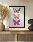 Poster - Colorful floral butterflies II