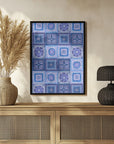 Poster - Granny squares blanket in blue