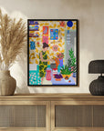 Plakat - A Woman In A Kitchen With Flowers - Admen.dk