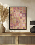 Plakat - Peach digital grandma squares I