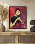 Plakat - Lady lighting cigarette