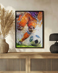 Plakat - Dynamic Soccer Action