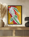Poster - Blue cut out abstract figure 02