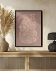 Plakat - Line art organic shape in nude