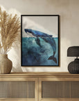 Plakat - Animal Watercolor Art Sea Life Whale