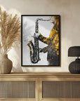 Poster - Black and Gold Music Art Saxophone2