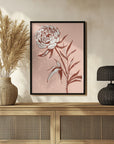 Plakat - Loose peony ink sketch (pink)