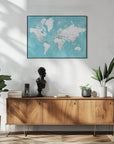 Poster - Detailed world map with cities Idrak