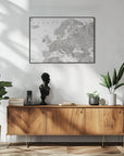 Poster - Gray watercolor Europe map