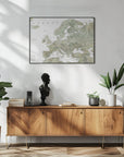 Poster - Green detailed map of Europe