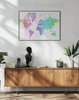 Plakat - Jude watercolor world map