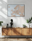 Poster - Neutral detailed map of Europe