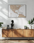 Poster - Neutral USA and the Caribbean sea map