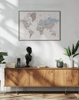 Plakat - Mahler highly detailed world map with cities