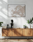 Plakat - Taupe detailed map of Europe