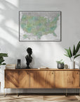 Poster - Highly detailed map of the United States, Oriole