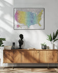 Poster - Highly detailed map of the United States, Jude