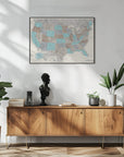 Poster - Highly detailed map of the United States, Romy