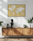 Plakat - Detailed world map with cities, Andrew