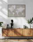 Plakat - Detailed world map with cities, Orien