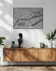 Plakat - Gray vintage map of Nantes downtown France