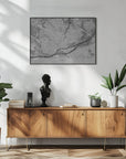 Plakat - Gray vintage map of Nantes France