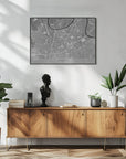 Plakat - Gray vintage map of Grenoble downtown France