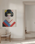 Canvas - Geisha Girl Geometric Illustration - Admen.dk
