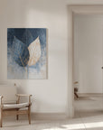 Canvas - Abstract Leaves in Blues 1 - Admen.dk