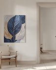Canvas - Abstract Leaves in Blues 2 - Admen.dk
