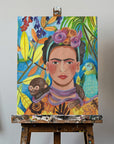 Canvas - Frida and her parrots - Admen.dk