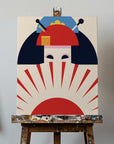 Canvas - Geisha Girl Retro Minimalist Design - Admen.dk