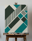 Canvas - Geometric Teal