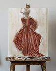 Canvas - Woman In A Red Striped Dress