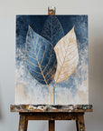 Canvas - Abstract Leaves in Blues 1 - Admen.dk