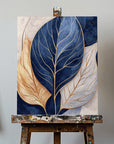 Canvas - Abstract Leaves in Blues 2 - Admen.dk