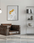 Plakat - Floral Sanyu portrait