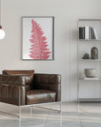 Plakat - Pink fern leaf