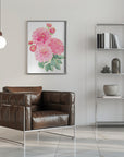 Plakat - Pacey pink watercolor bouquet