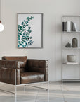 Plakat - Teal watercolor eucalyptus II