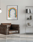 Poster - Rainbow watercolor with splatters