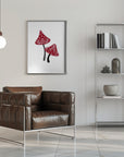 Poster - Iced mushrooms in red